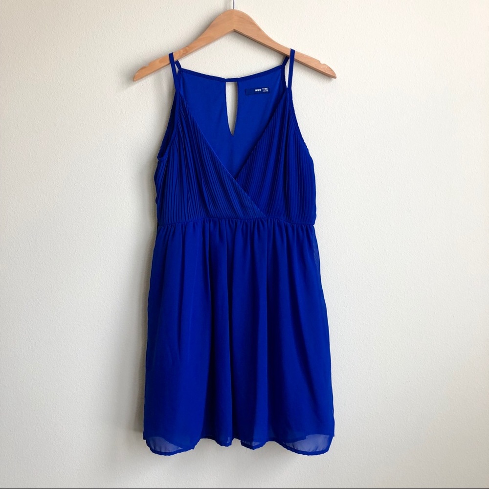 ASOS TFNC Flowy Royal Blue Pleated Dress